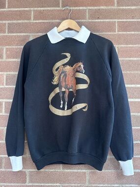 Vintage screen printed horse sweatshirt